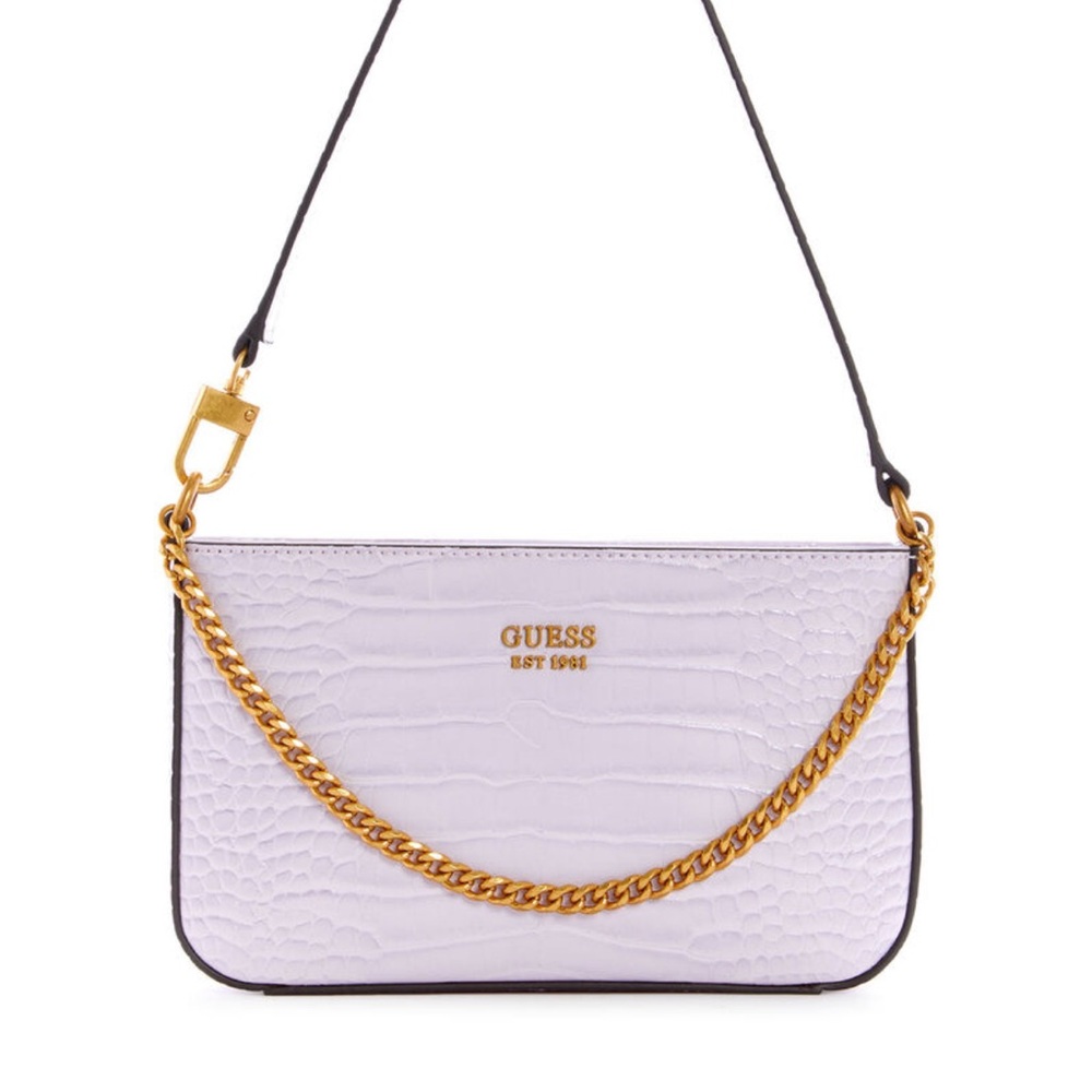 GUESS (Be My 2nd Sale) 🌼🌸 White Pink Croc-Embossed Shoulder Bag